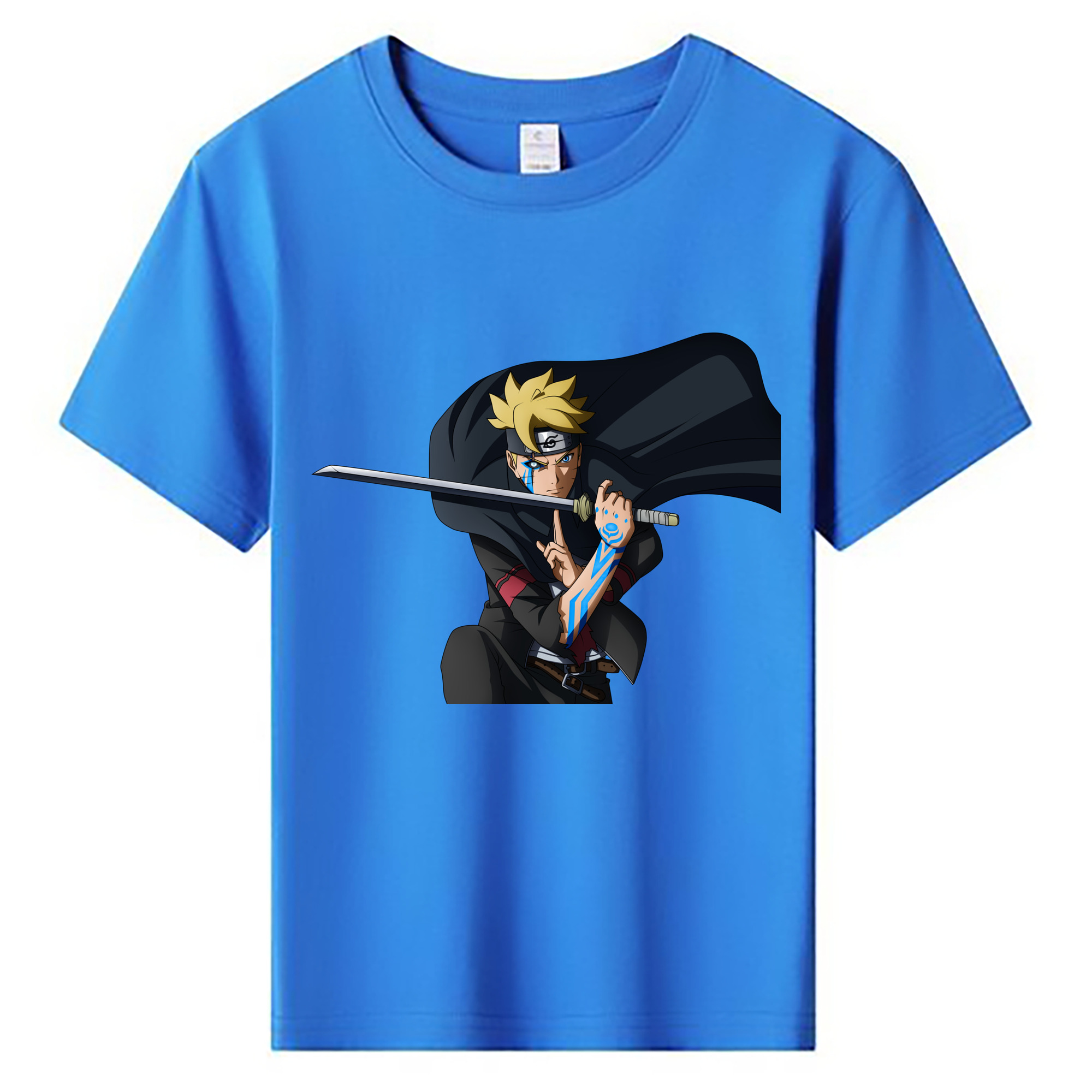 （画像用） NARUTO -ナルト- うずまき ボルト Uzumaki Boruto 綿100％キッズTシャツ（フロントプリント）